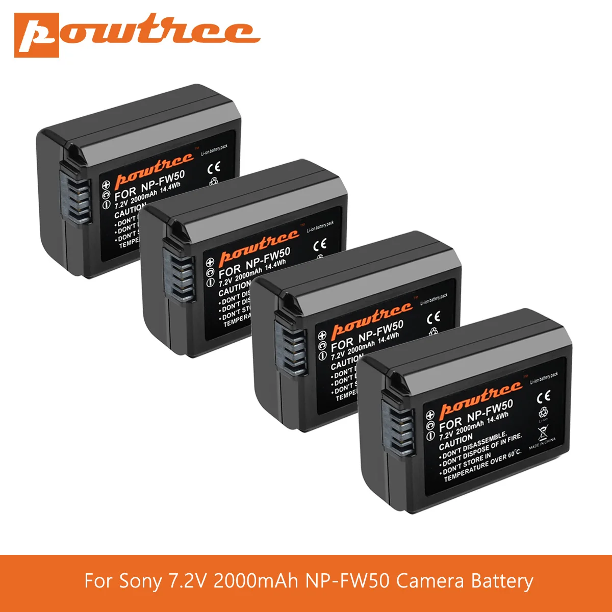 Powtree для Sony 7 2 V 2000 мА/ч NP FW50 NPFW50 Камера Батарея ДЛЯ Alpha 6500 6300 6000 5000 3000 a7R a7S II a7II
