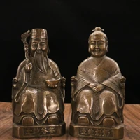 8chinese folk collection old bronze patina lord of the land land milk set sitting buddha land father ornaments town house