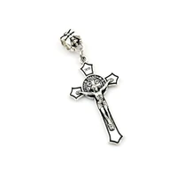 100pcs saint benedict medal jesus christ cross charm pendants for jewelry making bracelet necklace diy accessories 20 2x50mm