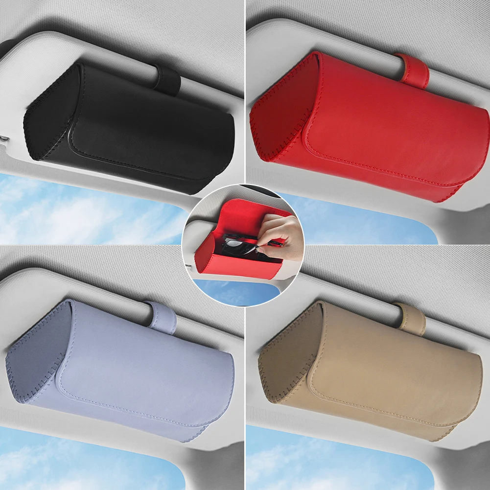 

Sun Visor Sunshade Sleeve Wallet Clips Car Sun Visor Clip Glasses Sunglasses Holder Organizer Case Magnetic Storage Box
