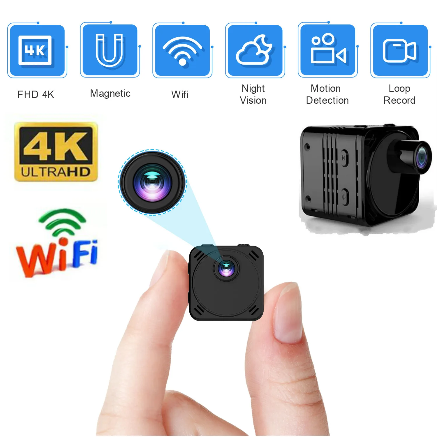 

100% Real 4K Mini Camera WiFi Wireless Camcorder IP P2P HD Micra Cam Motion Detection Night Vision Camera suport Hidden tf card