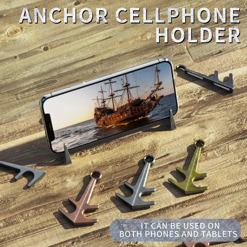 

Easy Carry Anchor Design Universal Phone Holder Desktop Stand Aluminum Alloy Suitable For Ipad iPhone For Huawei Android Phone