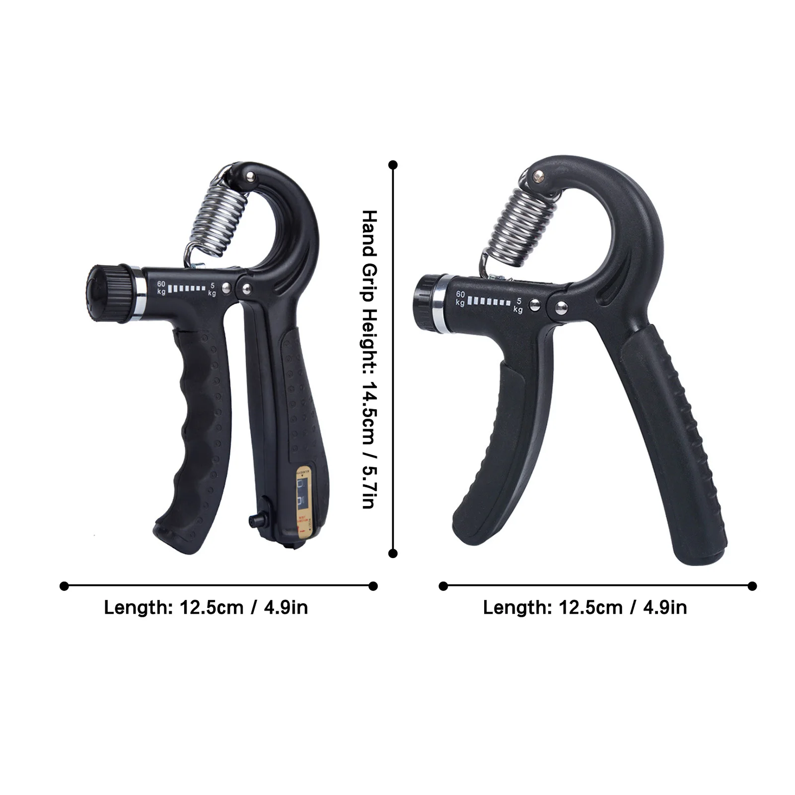 

Grip Strength Trainer Adjustable 11-132 Lbs Wrist Forearm Finger Grip Workout Home Gym Exercise Portable Hand Grip with Counter