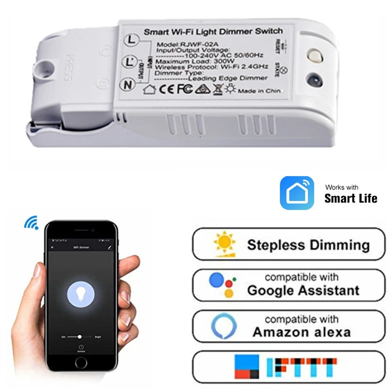 

Smart WiFi Light Switch Intellegent Dimmer Module Breaker Timer Voice Home Automation Switch Work With Alexa Google Home