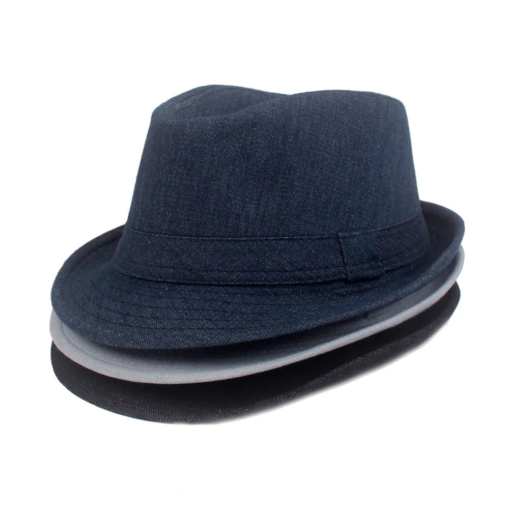 

Fibonacci Summer Men's Hat Solid Fedoras Hat For Men Women Retro Denim Bowler Hats Gentleman Jazz Caps Adult Classic Fedoras