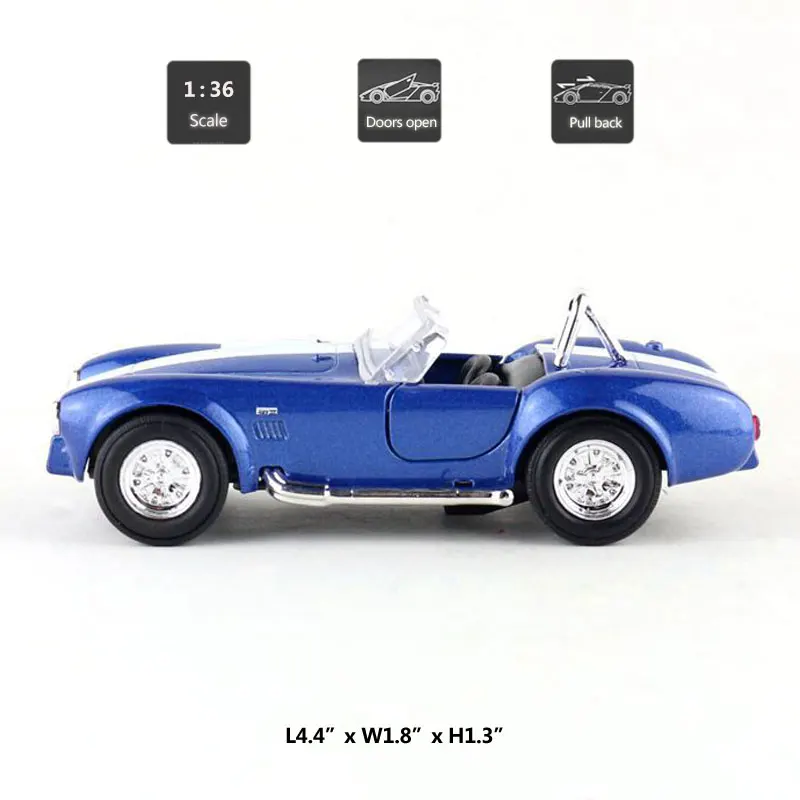 HOMMAT 1:36 винтажная Шелби Кобра 427 S/C 1965 модель игрушечного автомобиля литый под