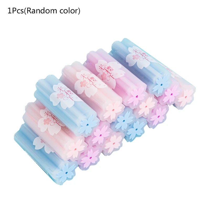 

1 Pc Pencil Eraser Sakura-shaped Cylindrical Eraser Cute Cartoon Erasers Novelty Toy for Birthday Party Classroom Reward