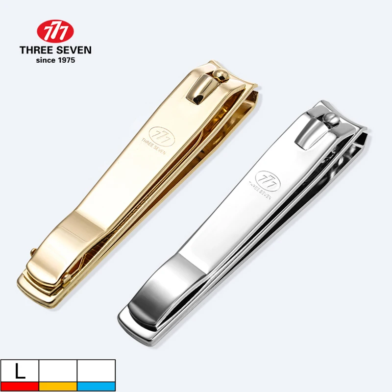 THREE SEVEN/777 Large-size Nail Clippers Trimmers 14K Gold-plated H-Carbon Steel Pedicure Care Professional Nail Tools