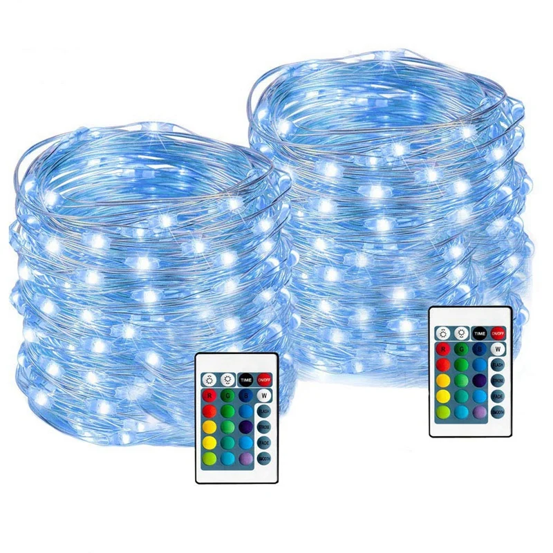 

Гирлянда с дистанционным таймером, 50 светодиодов, 16 цветов, 2 шт.