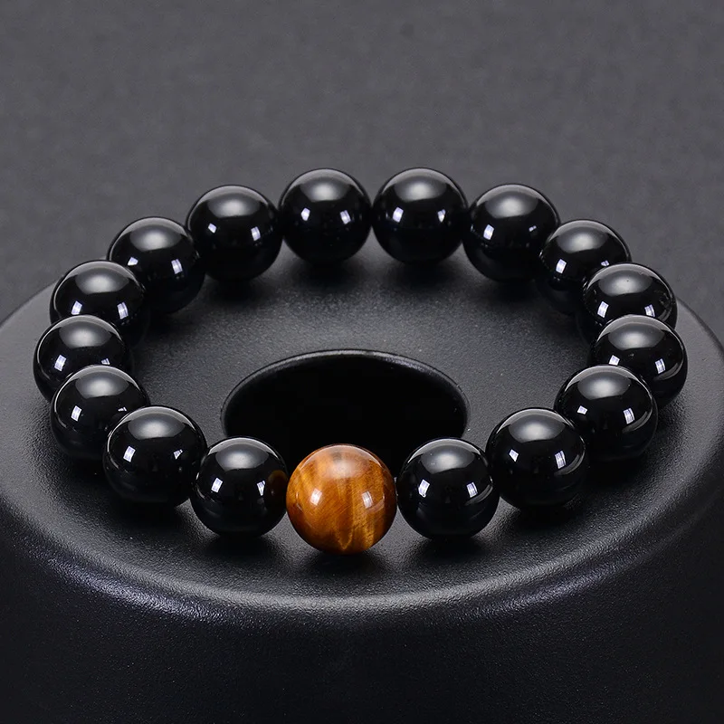 

Fashion Obsidian Tiger Eye Stone Bracelets for Men New Natural Stone Beads Man Bracelet Men Charm Yoga Jewelry Gift 2020 Pulsera