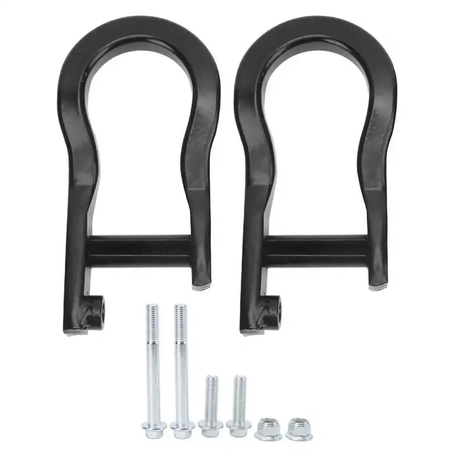 

Pair Front Tow Hooks Black Heavy Duty Bow Shackles 84072463 Fit for Chevrolet Silverado