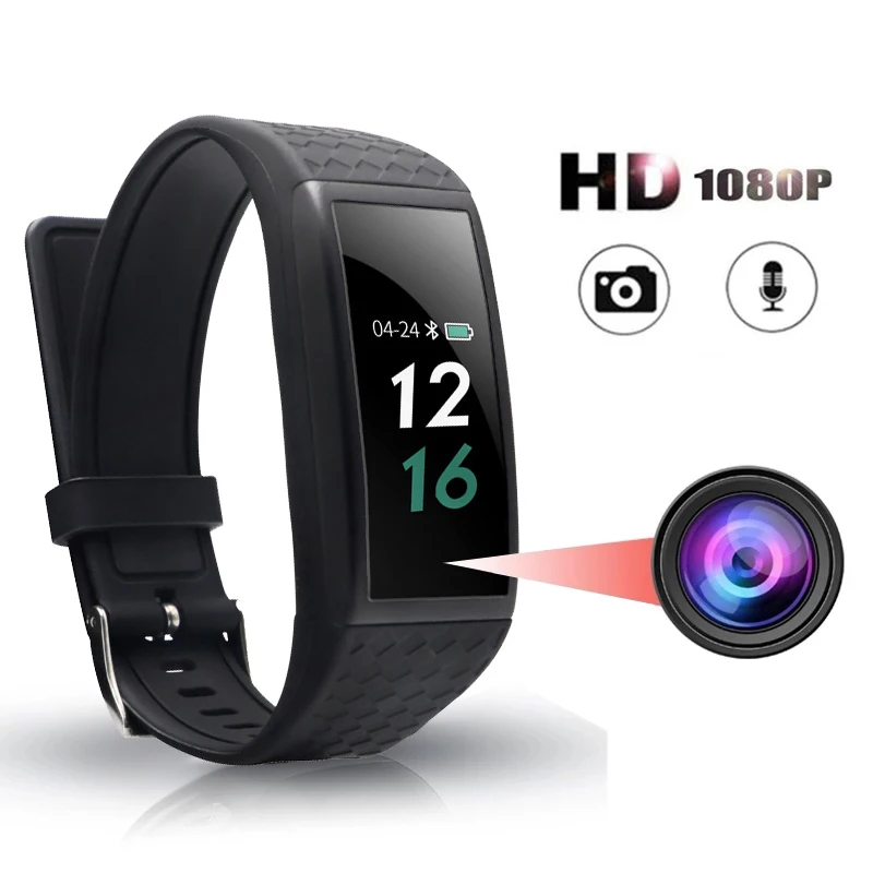 Высокое качество дешевая камера 1080P умные часы фитнес трекер Браслет Аудио