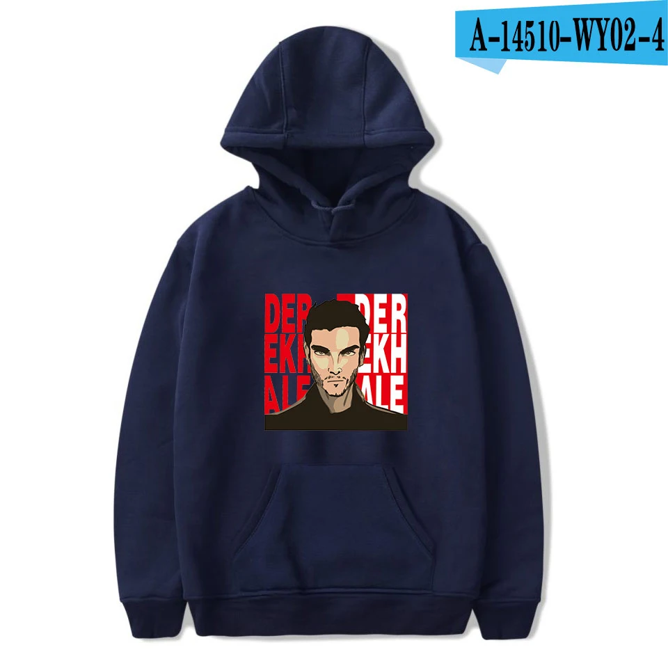 Derek hale толстовки для мужчин Новое поступление Толстовка Harajuku с капюшоном Красная толстовка ТВ серия подростковый волк персонаж печати Топы - Цвет: navyblue