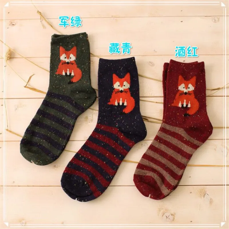 Носки женские шерстяные в Корейском стиле толстые хлопковые короткие носки для