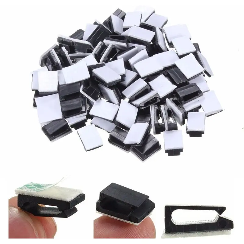 Горячий Новый 100 шт Пластиковый провод галстук прямоугольник кабель крепление