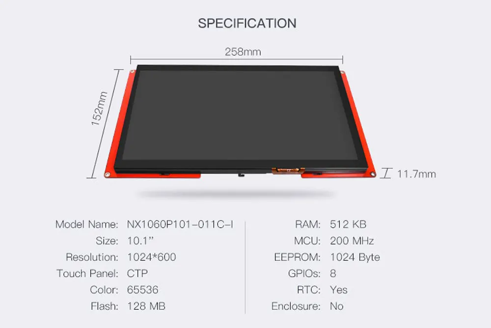 NEXTION 10," интеллектуальный NX1060P101-011C/R-I Многофункциональный HMI Резистивный/емкостный ЖК-экран модуль сенсорного экрана без корпуса