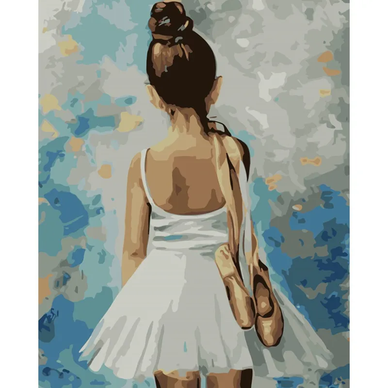 Painting By Numbers DIY Dropshipping Big size Little swan dancer back vie Figure Acrylic House Decoration Art picture Gift | Дом и сад