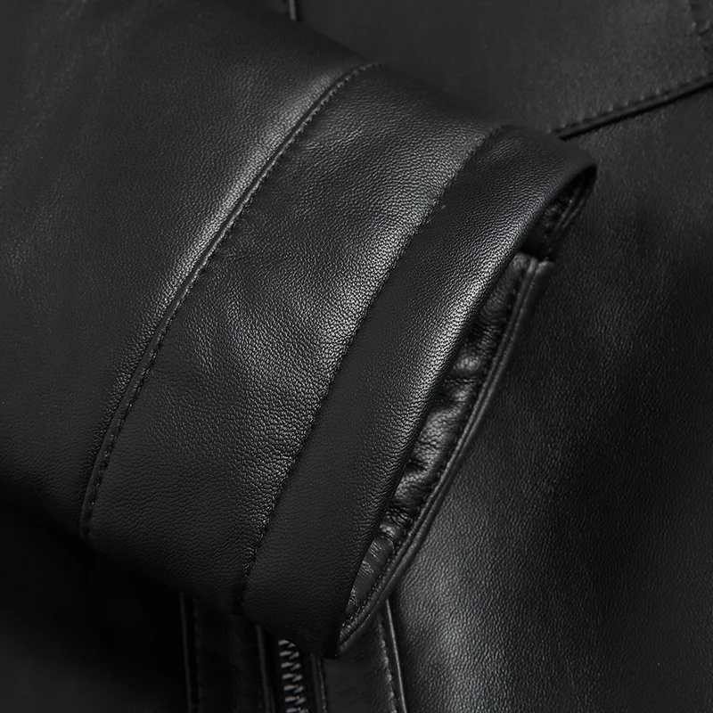 Мужская шуба из натурального меха норки цвет черный