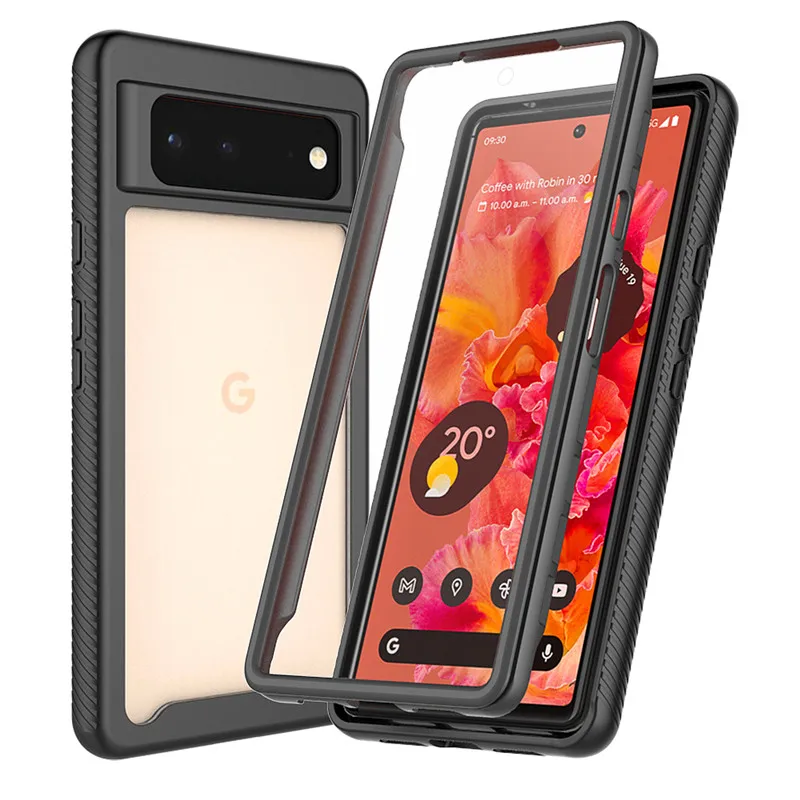 

Dual Layer Full Body Rugged Case For Google Pixel 6 Cases Pixel6 TPU Bumper Protective Cover For Pixel 6 with Screen Protector