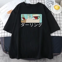 camiseta da mulher do ver%c3%a3o do anime do harajuku da c%c3%b3pia zero dois da mulher do harajuku
