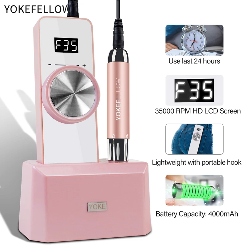 

Машинка для маникюра, 35000 об./мин., с бесколлекторным двигателем, портативная, перезаряжаемая