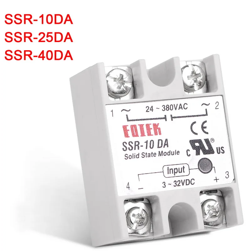 220v реле SSR -10DA/25DA/40DA DC Управление AC белый корпус однофазный твердый | Дом и сад