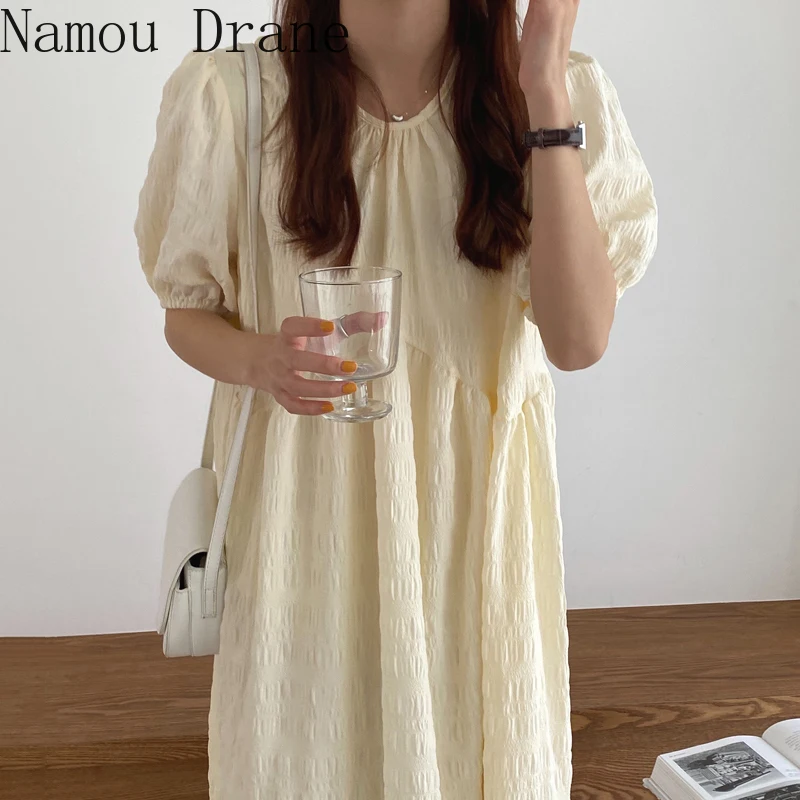 Женское Плиссированное Платье с V-образным вырезом и длинным рукавом-фонариком |