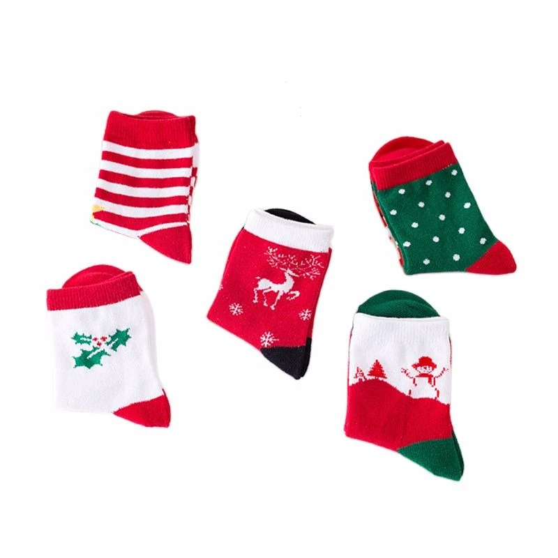 5 пар толстые носки подарок на Рождество для детей осенью и зимой От 1 до 12 лет