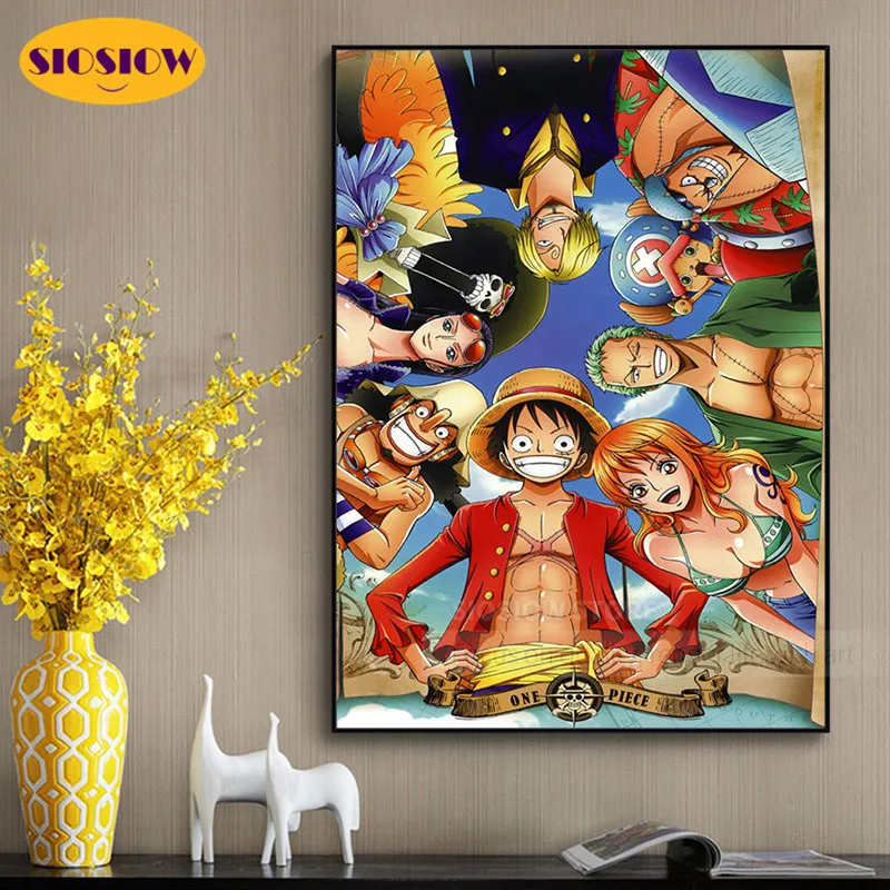 Даймонд-живопись 5D "Один кусок" в стиле аниме, с полным сверлением, 3D мозаикой из бриллиантов и крестиком вышивки для домашнего декора и подарков для комнаты.