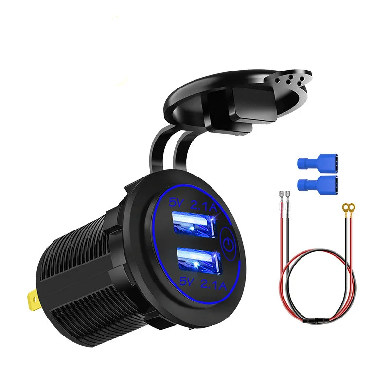 

12V-24V Car Motorcycle Cigarette Lighter Dual USB Charger Car Boat Motorcycle Cigarette Lighter Sockets Power Plug Usb Socket