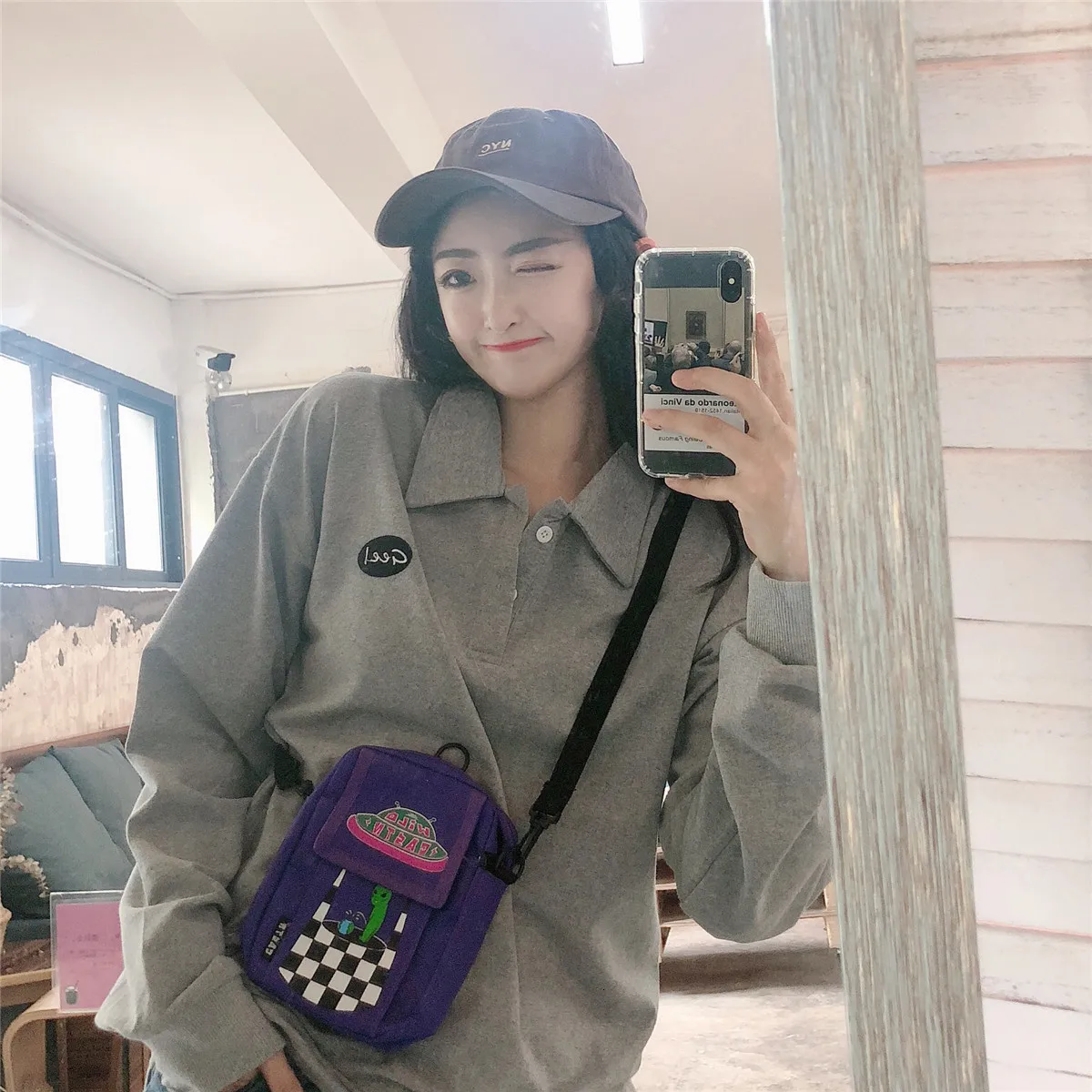 Женские зимние толстовки с капюшоном для отдыха воротником поло корейский