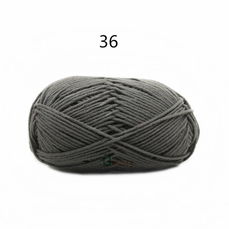 36 36pcs 36 шт./лот, ручная вязка, шерстяная линия, окрашенная, горячая Распродажа, хлопковая Детская Пряжа молочного оттенка, гребенная хлопковая пряжа для вязания крючком, 62 цвета - Цвет: 36 36pcs