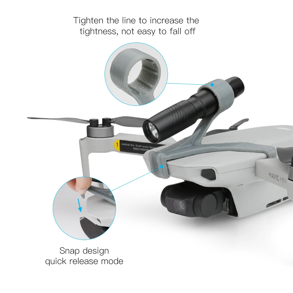 Mavic drone LED lights Night Flight Searchlight CRRE-Q5 Flashlight Use the AAA battery for dji mavic mini Accessories | Электроника
