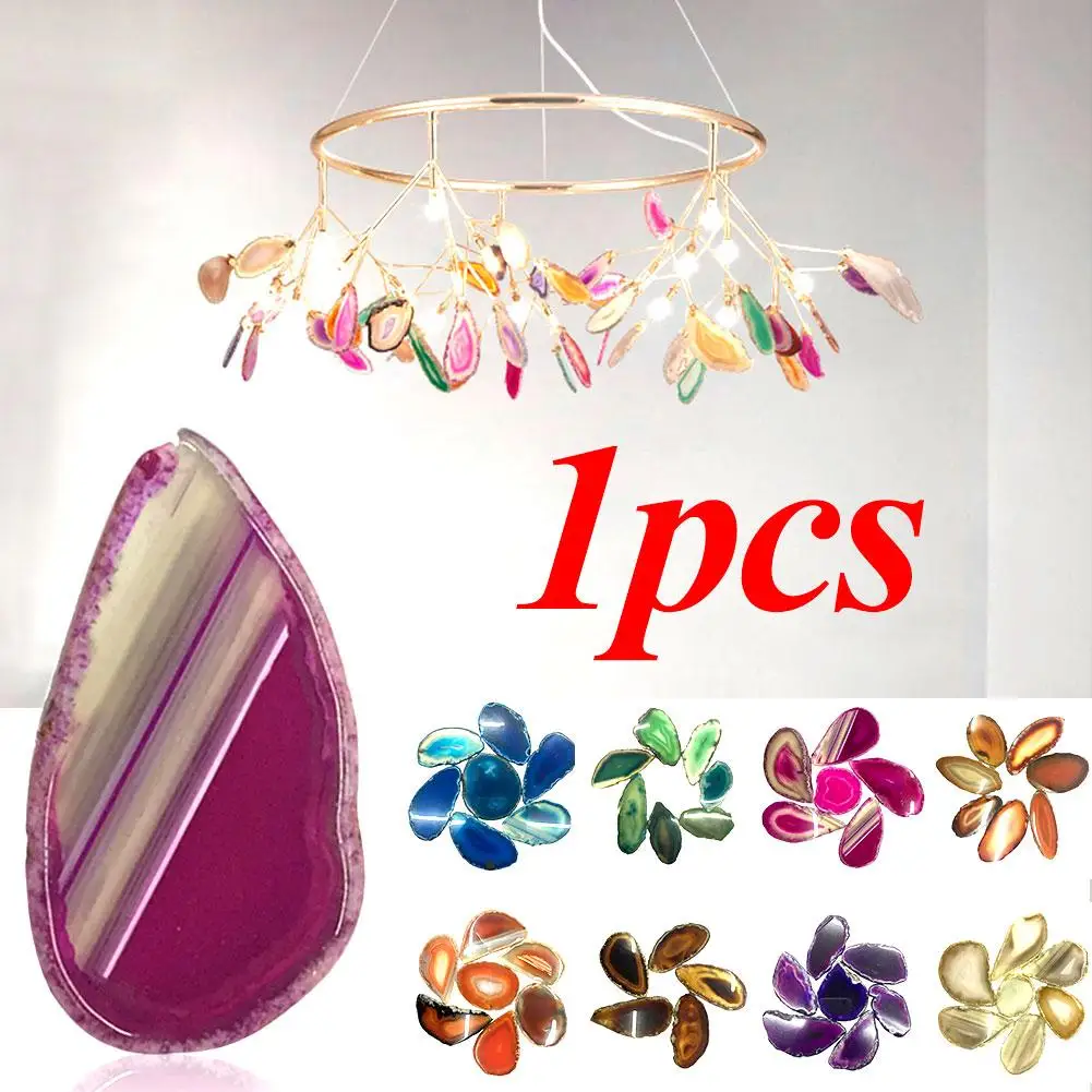 Agate ломтик подставка кристалл орнамент искусственная бусина полированный кварц