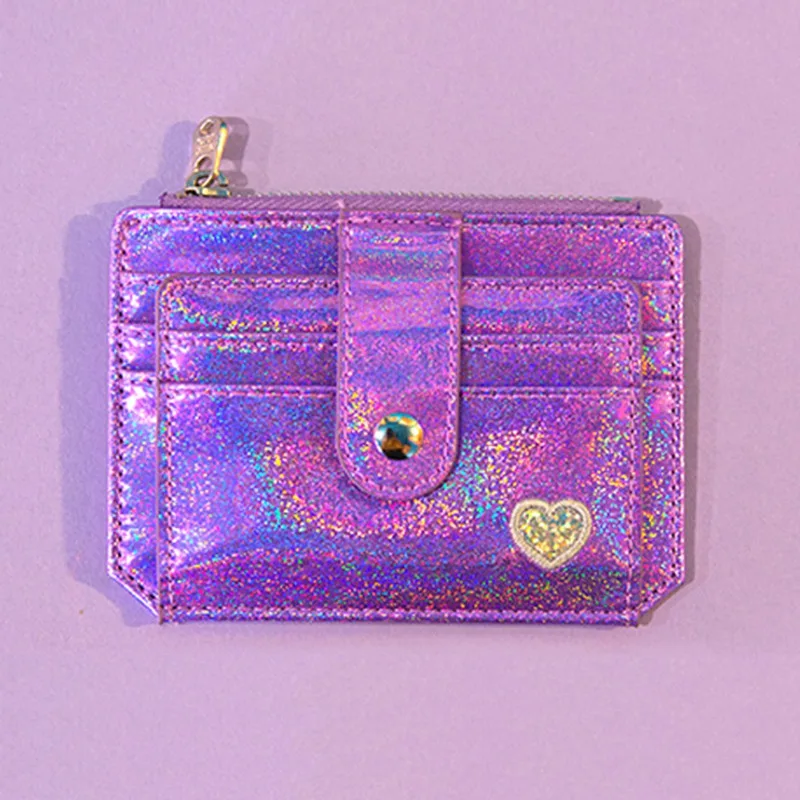

New Fashion PU Leather Laser Coin Purse Bus Card Set Multi-function Card Package