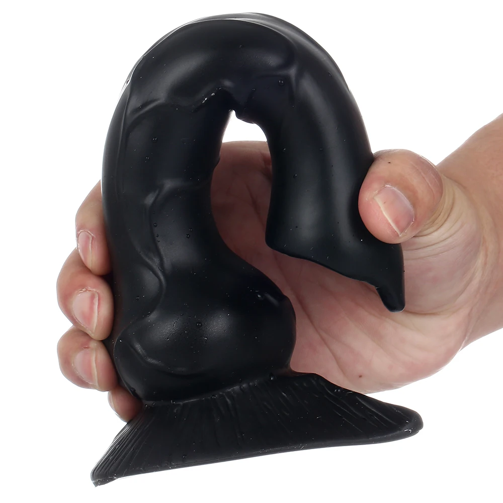 Большой фаллоимитатор собаки узлом животный дилдо с присоской силиконовая