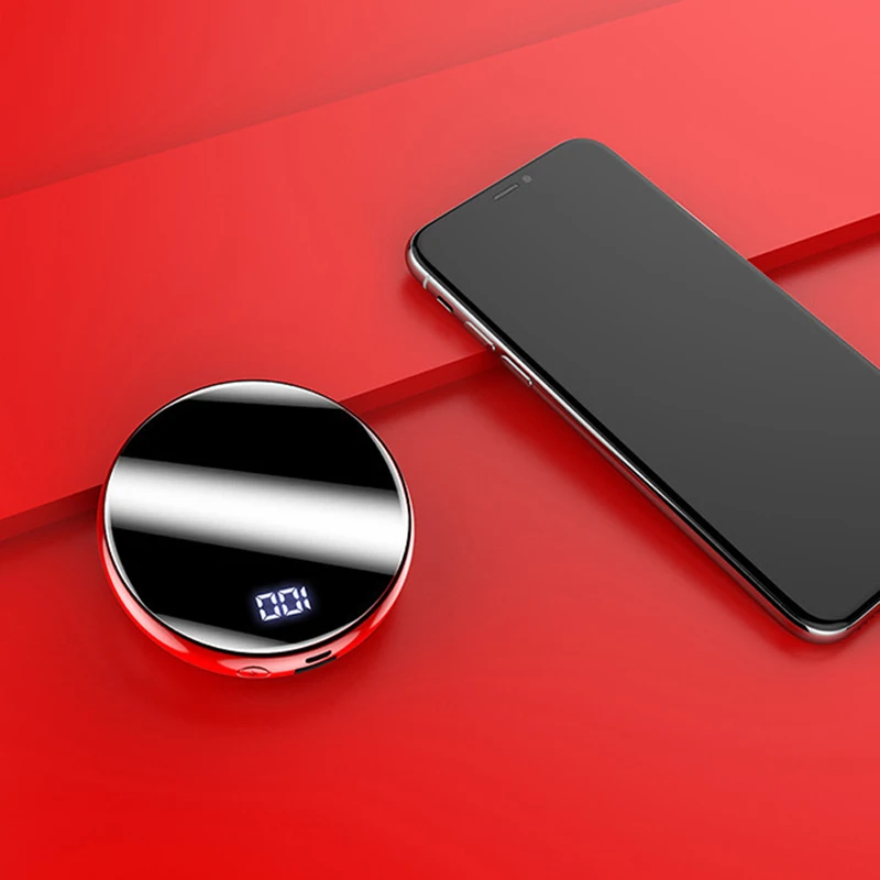 Мини Круглый Портативный внешний аккумулятор Micro USB зарядка маленький размер