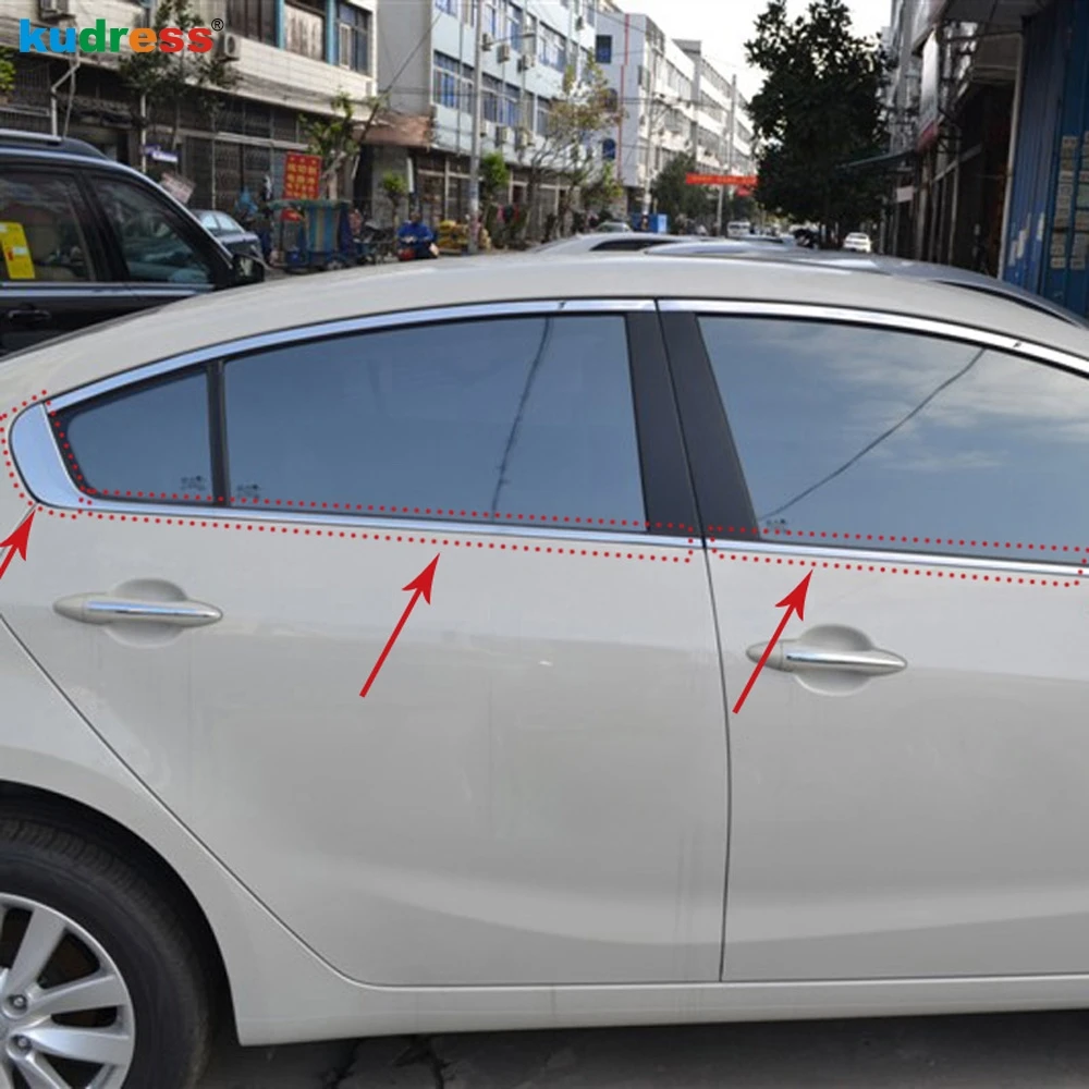 Накладка на нижнее окно для KIA Forte Cerato K3 2013 2014 2015 украшение из нержавеющей стали