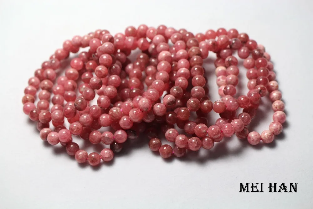 Meihan(23 бусины/комплект/23 г) 8-8,3 мм+ натуральный Родохрозит гладкие круглые бусины россыпью камень оптом