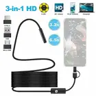 Камера-Эндоскоп Micro USB, 1 м, 2 м, 3,5 м, с разъемом Type-c, для Android, водонепроницаемая, IP67, 6 светодиодный