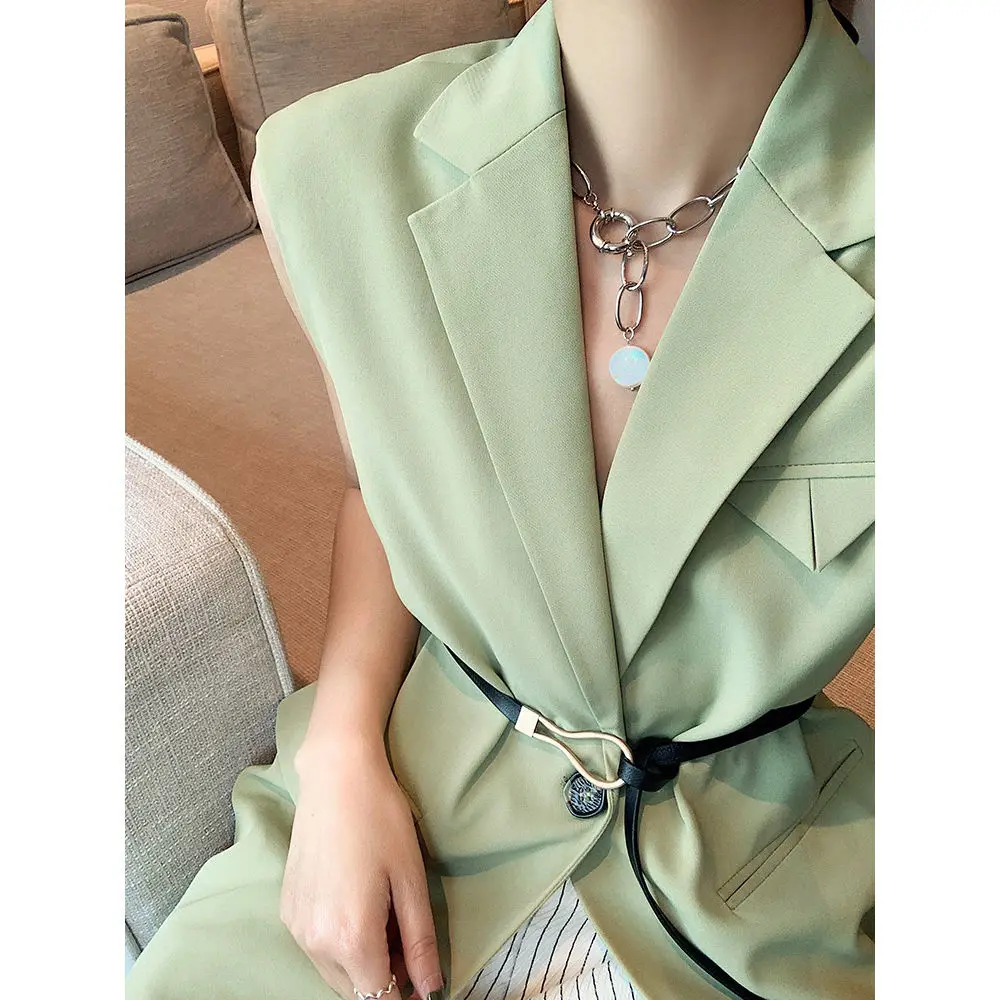 

Women 2021 Summer New Fashion Two Piece Sets Female Solid Color Sleeveless Vest Ladies Loose Casual Wide Leg Shorts Suits K56