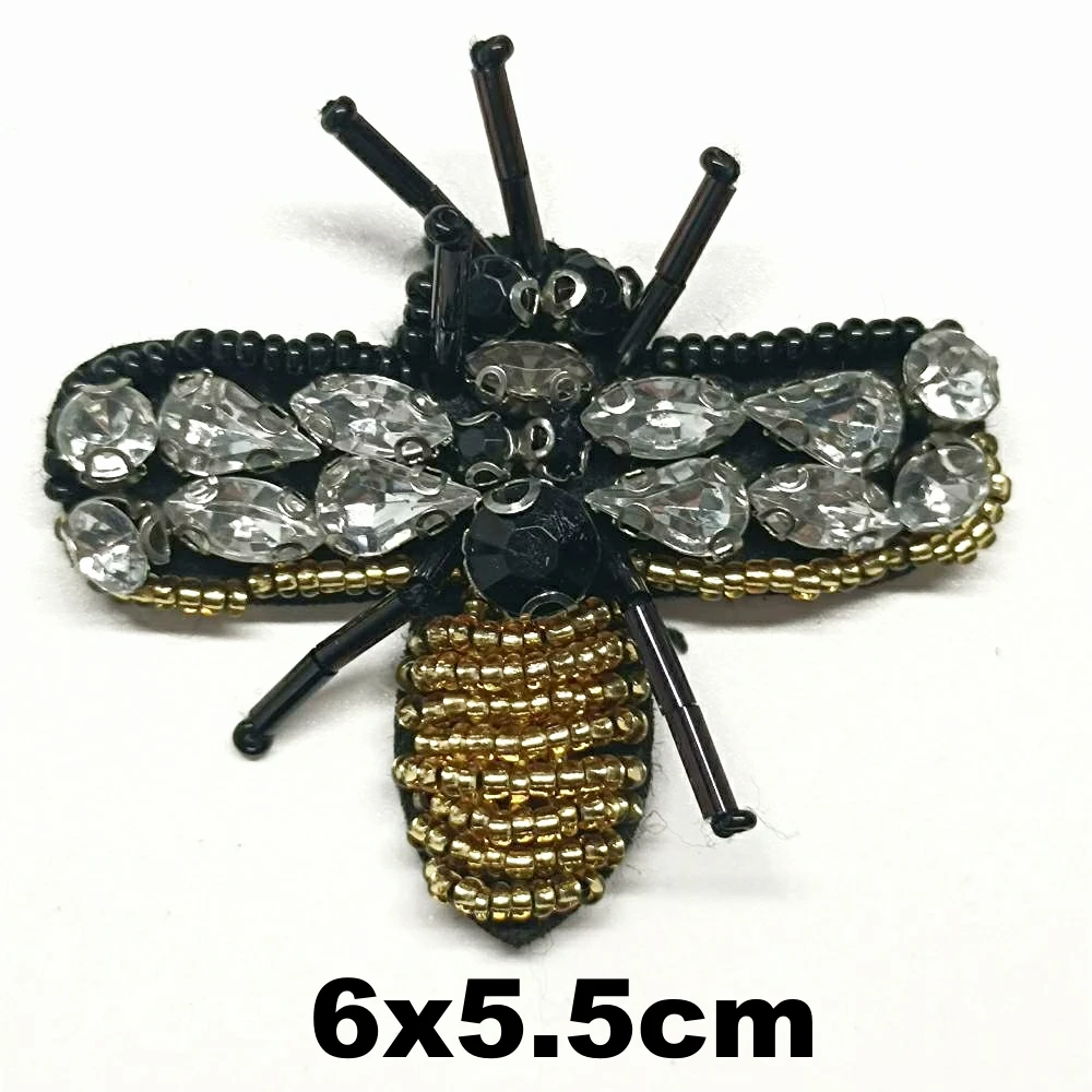 

Apparel embroidery beaded bee embroideried patches for clothing AM-3310