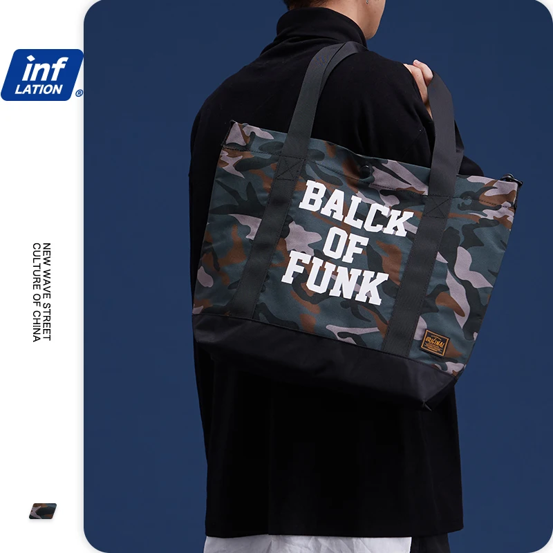 Сумка INFLATION с надписью модная камуфляжная дорожная сумка уличная в стиле хип хоп