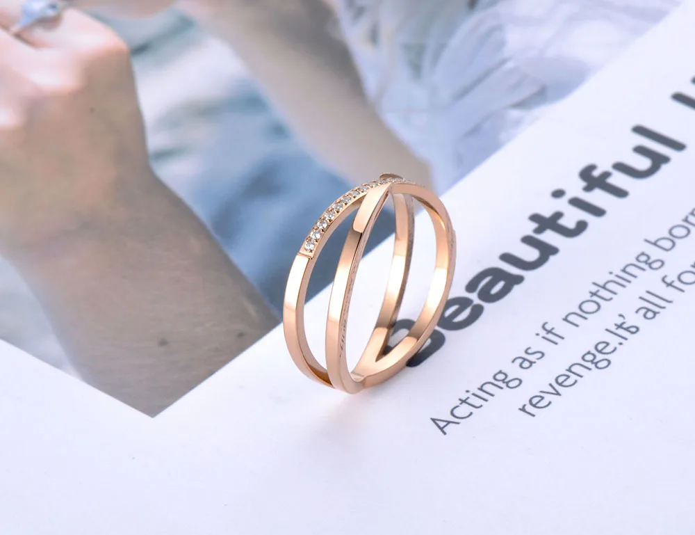 Кольцо женское розовое золото в форме Креста ZR19079 | Украшения и аксессуары