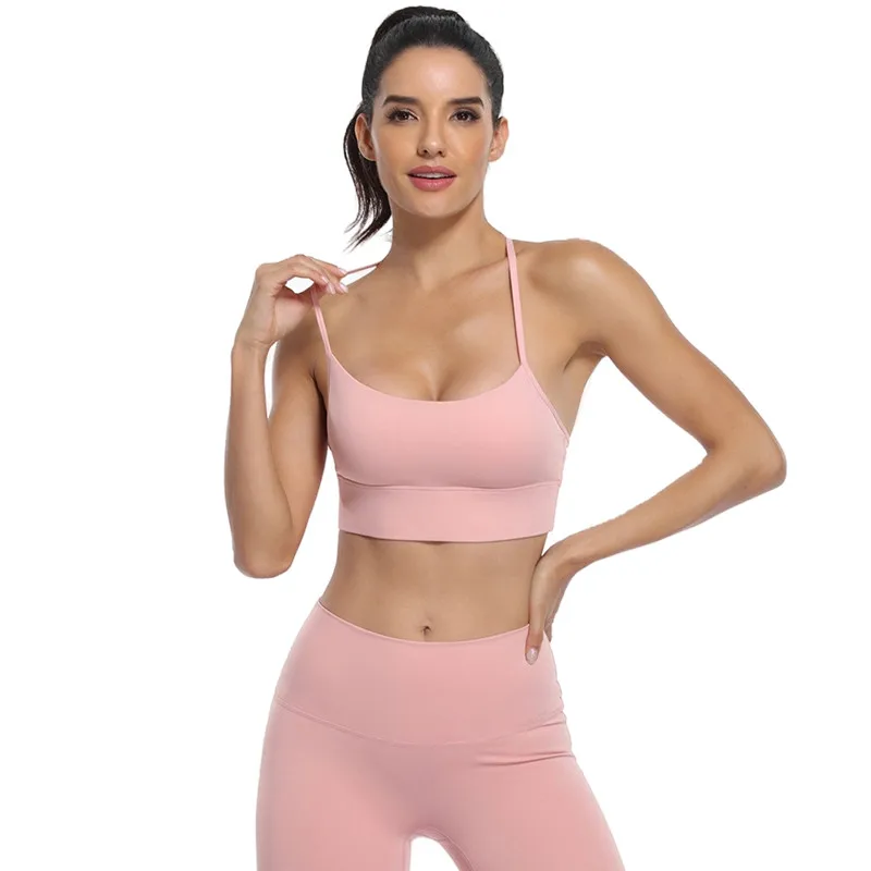 

Women's Tracksuit Sports Bra With Chest Pad Seamless Tight Leggings Sports Gym Clothing Sets Yoga Legging Women Crop Top Fitness