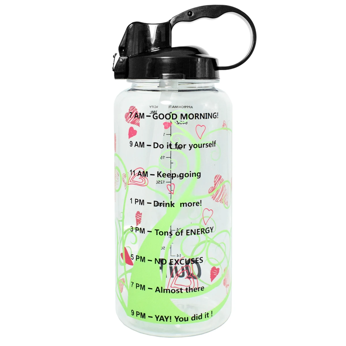 Dream Tree Bottle QuiFit 2L 3.8L галлон Тритан Спортивная бутылка для воды с соломинкой большой протеиновый шейкер для напитков бутылки Тыква чашка кувшин BPA бесплатно открытый тренажерный зал - Цвет: Dream Tree Bottle