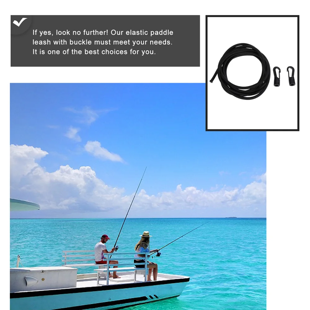 

1 Set Elastic Kayak Canoe Paddle Leash Surfboard Surfing Rope Oar Tie Down Rope