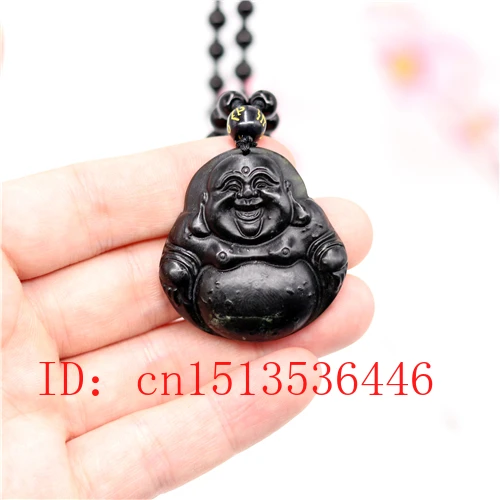 Китайский черный зеленый нефрит большой живот кулон Будды натуральная ручная