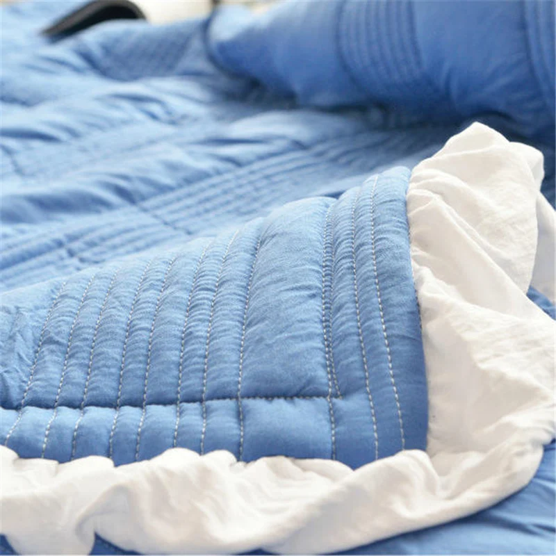 Корейская версия постельного белья из потертого хлопка простыня наволочки 2/3 шт.