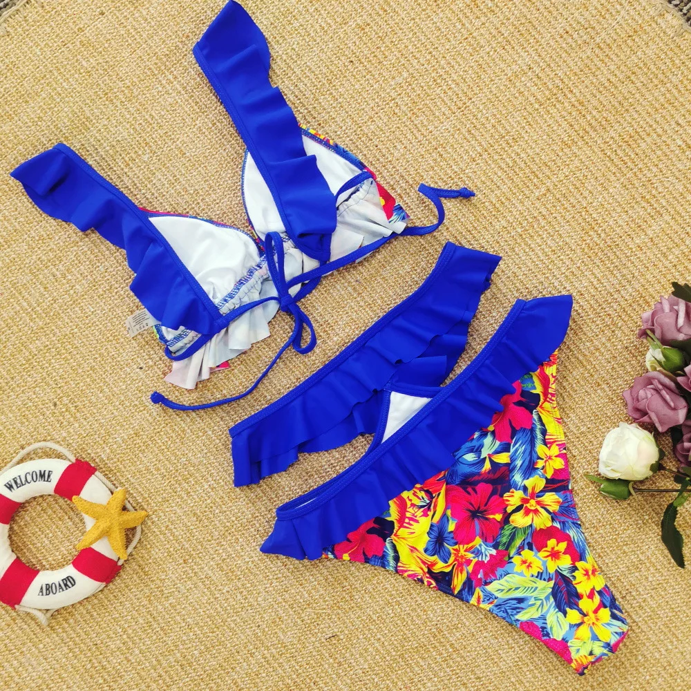 

New Sexy Split Swimsuit with Fashion Swimsuit Women 2 Pieces Bikini Push Up Bathing Suits